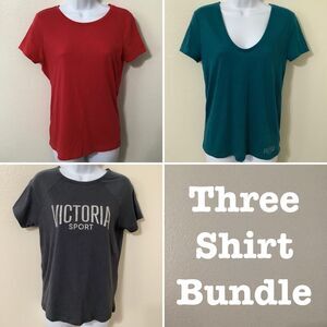 Victoria‎ Sport Sporty Athletic McBling Logo T Shirt Bundle Set of Three Small